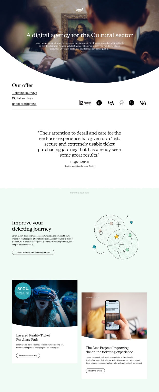 Kind sector landing page